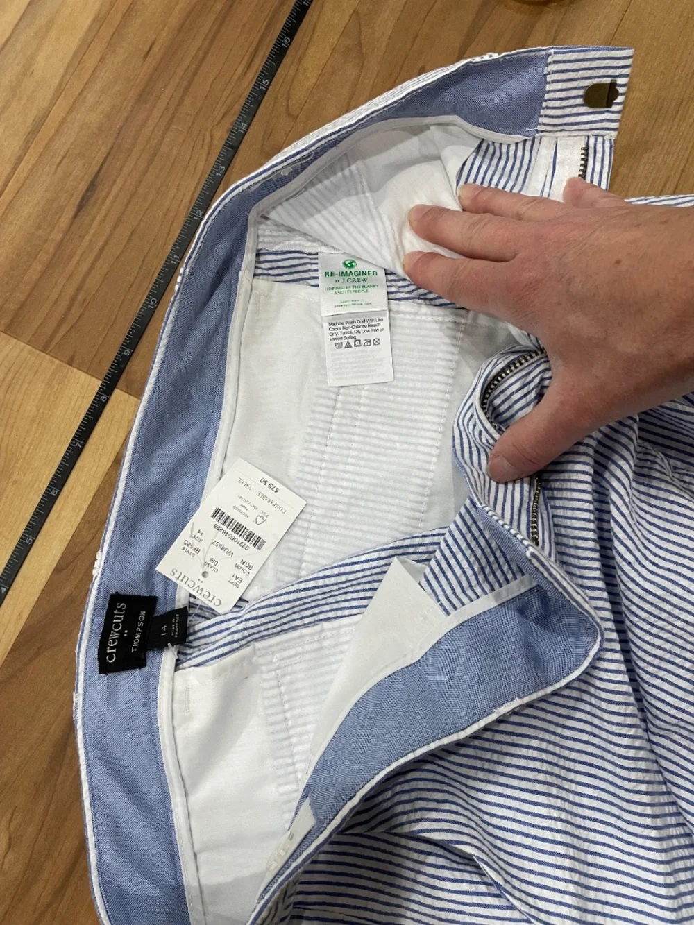 NWT Crewcuts J.Crew Boys Thompson Seersucker Striped Dress Pants Size 14 - Picture 5 of 7